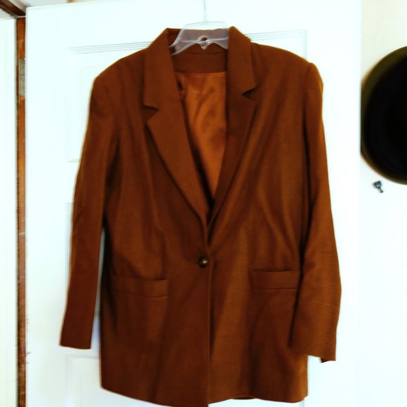 Vintage Camdon Place Medium Brown Wool Blazer Size 10 - Picture 1 of 4